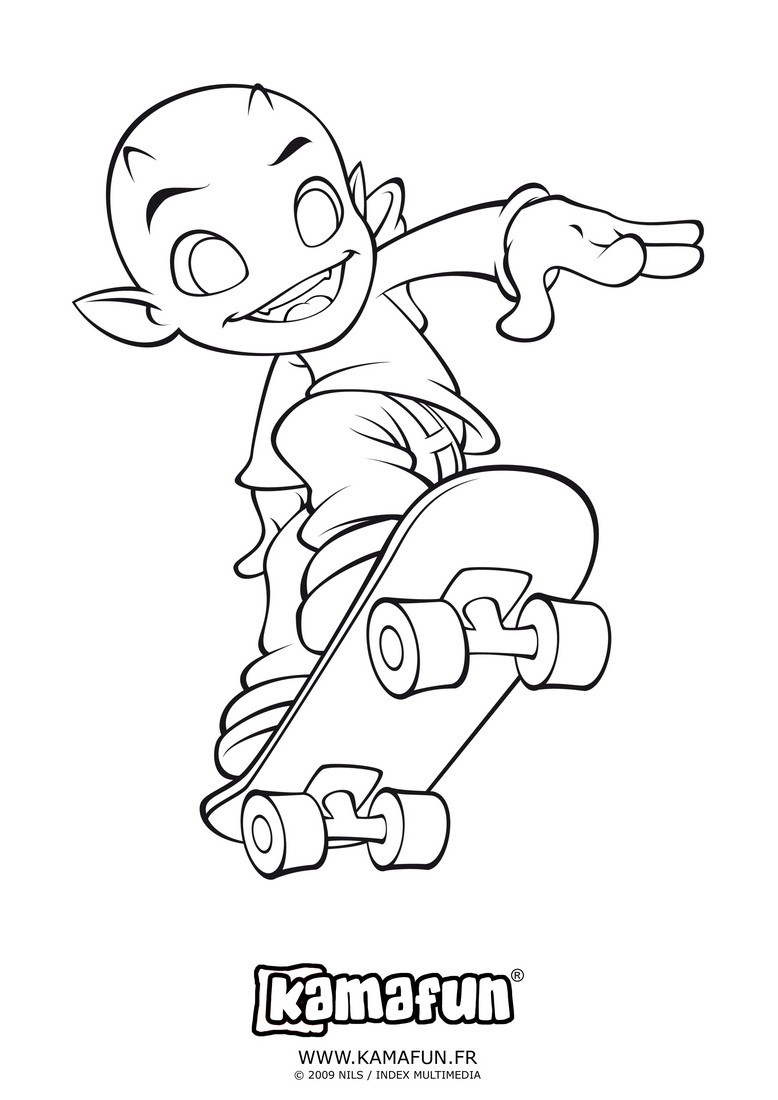 dessin skateboard imprimer