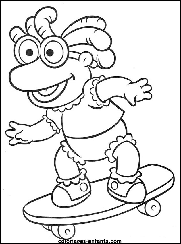 coloriage à dessiner skateboard