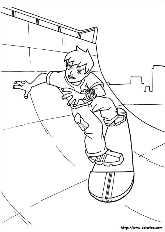 coloriage à dessiner de skateboard en ligne