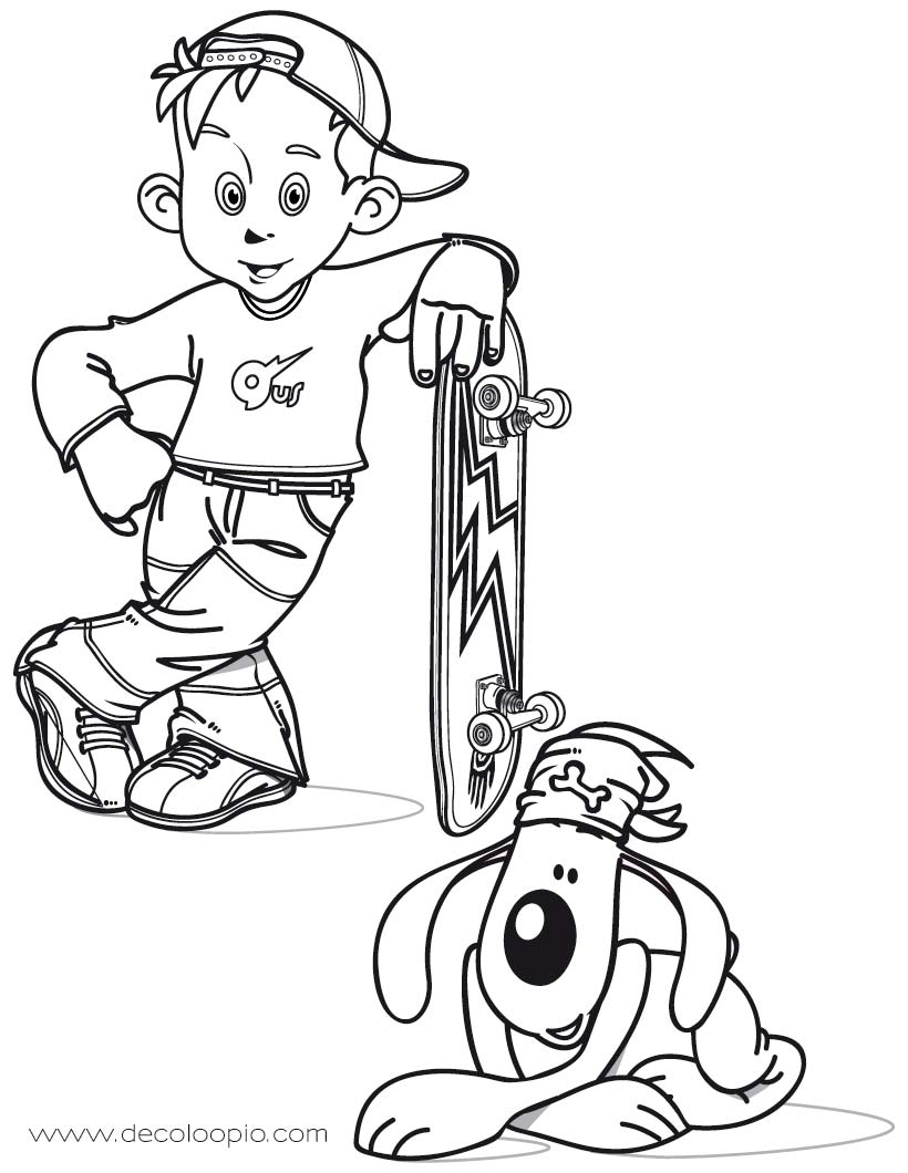 dessin à colorier de skater