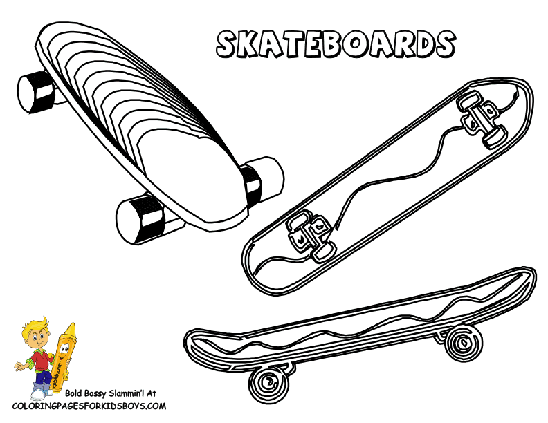 Coloriage Skateboard à colorier - Dessin à imprimer dessin skateboard a imprimer