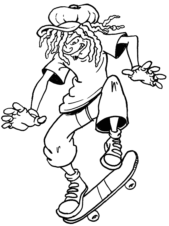 coloriage de skateboard