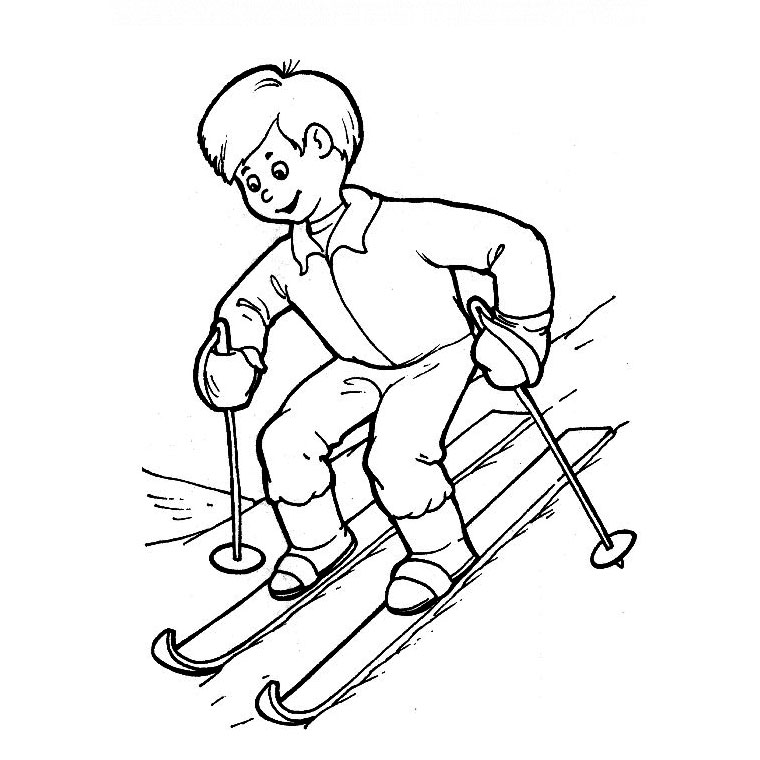 coloriage ski maternelle
