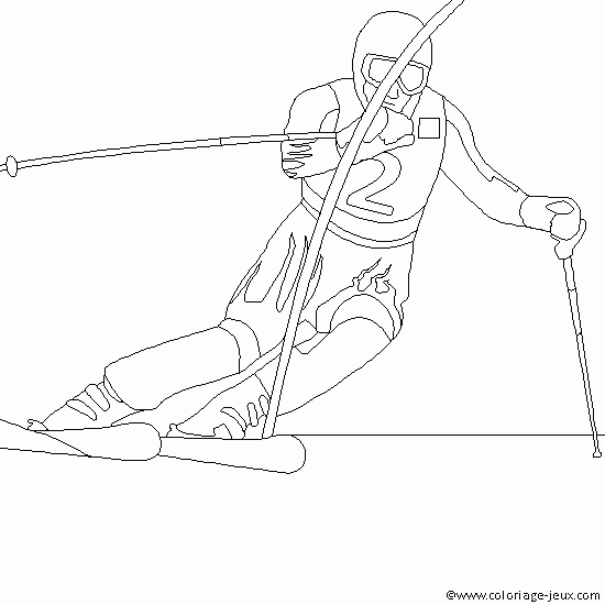 coloriage ski a imprimer