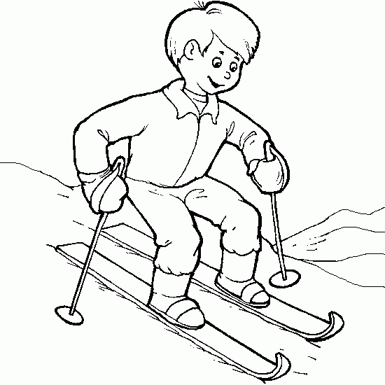 coloriage sur le ski