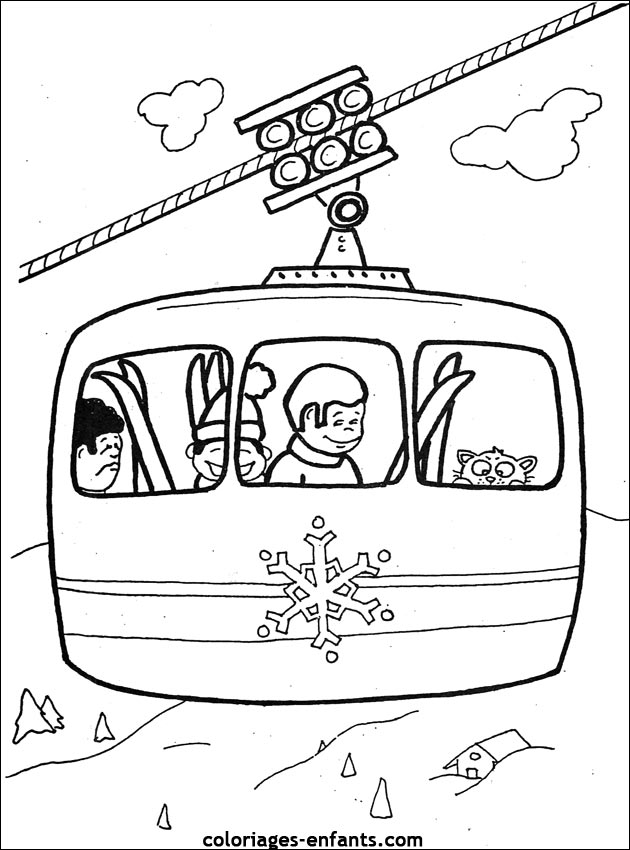 coloriage ski de fond