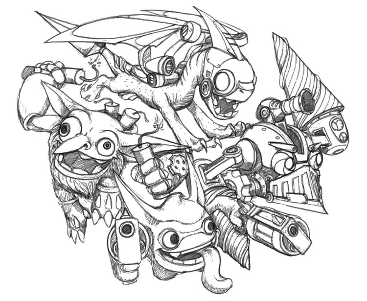 2 dessins de coloriage Skylanders Giants à imprimer coloriage skylanders giants