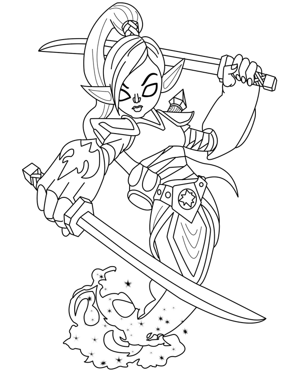 coloriage skylanders swap force freeze blade