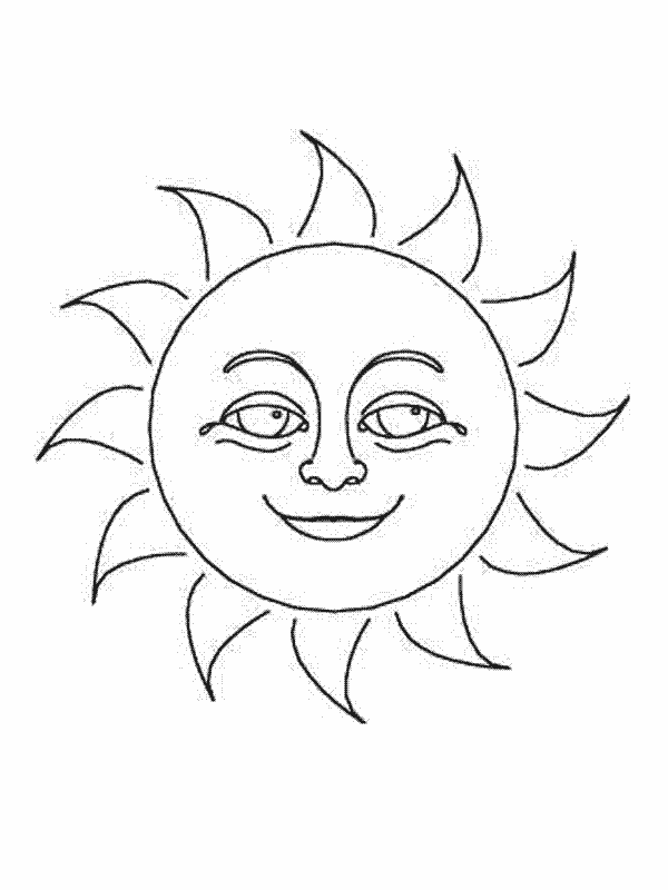 coloriage à dessiner d'un soleil