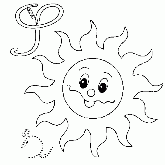 coloriage  dessiner soleil avec lunettes