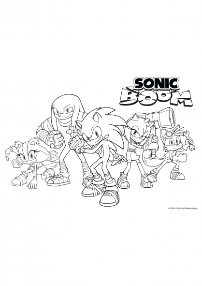 coloriage sonic boom stick