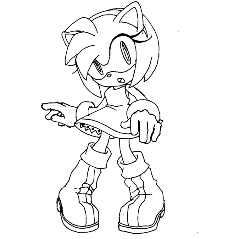 coloriage à dessiner personnage de sonic