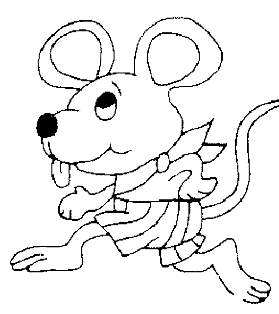 dessin à colorier souris chat