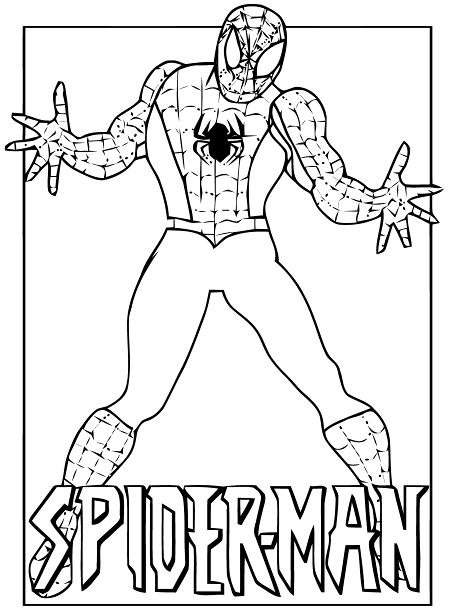 coloriage spiderman facile