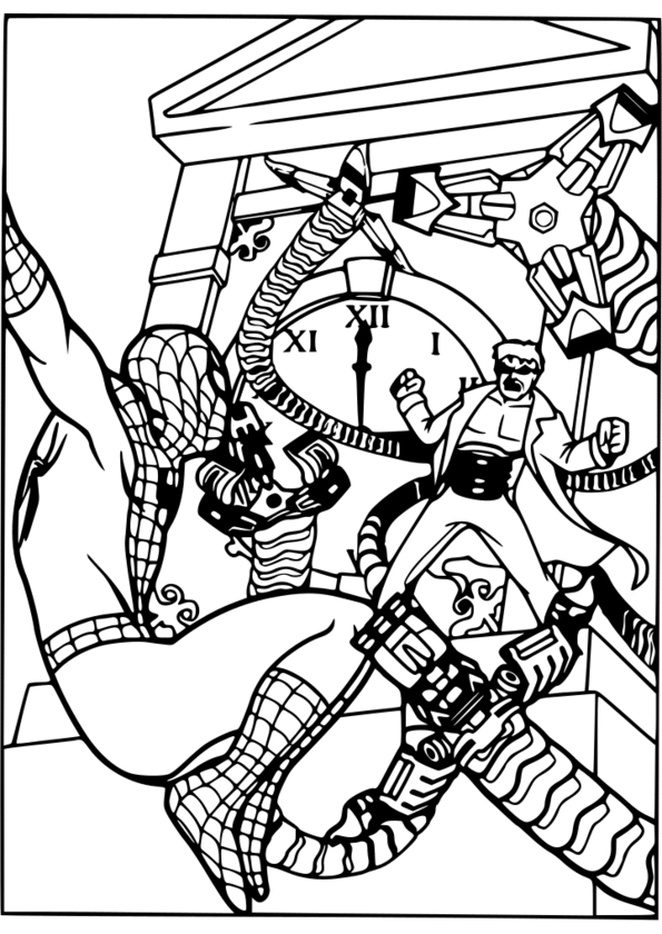 coloriage spiderman batman à imprimer
