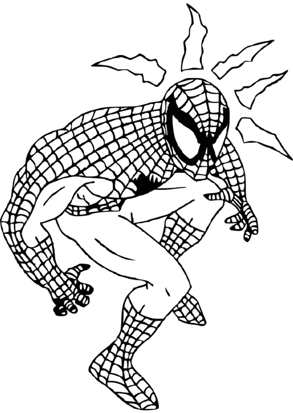 coloriage spiderman avec modele