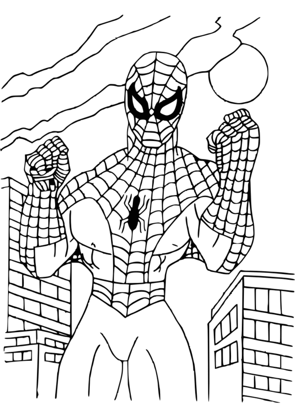 coloriage spiderman rouge