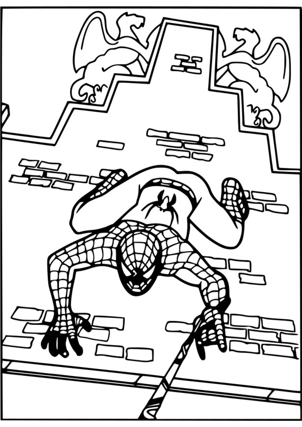 coloriage spiderman voiture