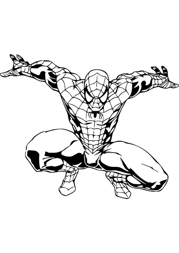 coloriage spiderman facile