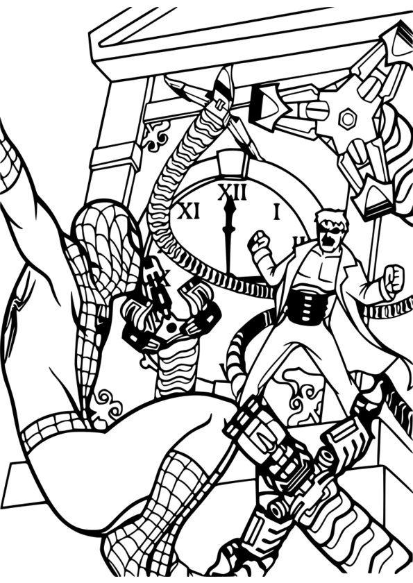 coloriage spiderman noir a imprimer gratuit