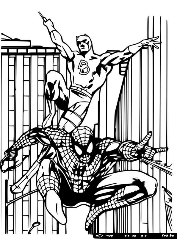 coloriage spiderman et batman