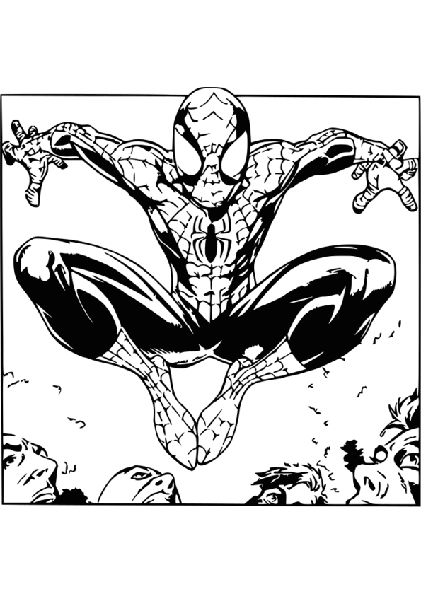 coloriage spiderman avec moto