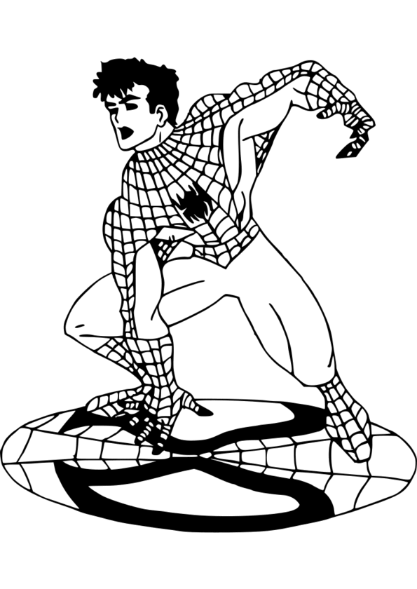 coloriage spiderman noir