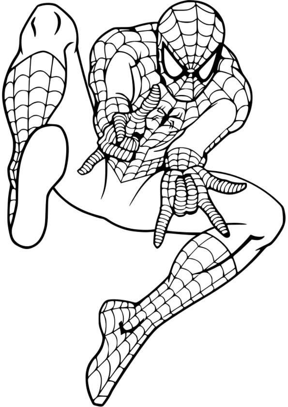 coloriage spiderman combattant