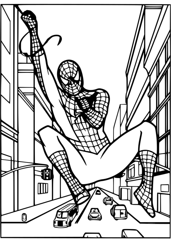 coloriage spiderman et le lezard