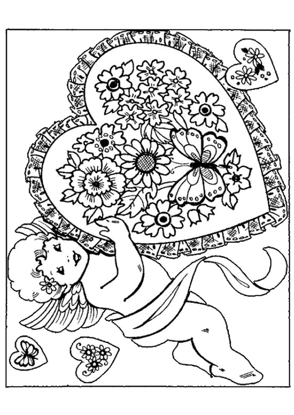 coloriage st valentin coeur a imprimer