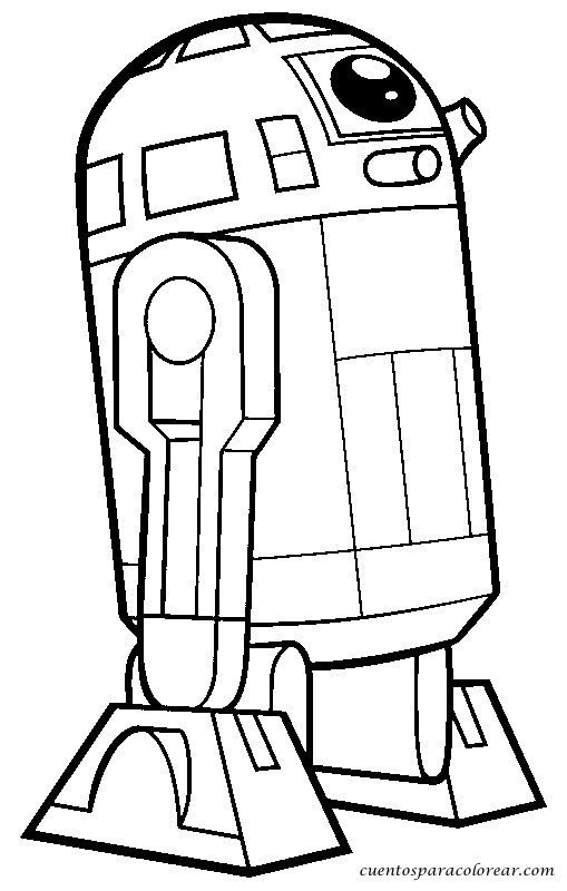 20 dessins de coloriage Star Wars R2d2 à imprimer