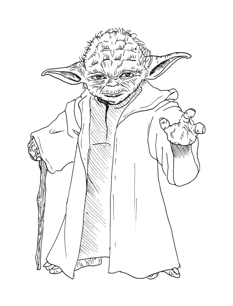 coloriage star wars yoda