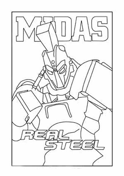 coloriage real steel a imprimer