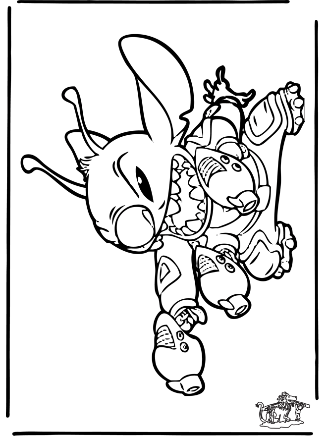 dessin à colorier de stitch et angel