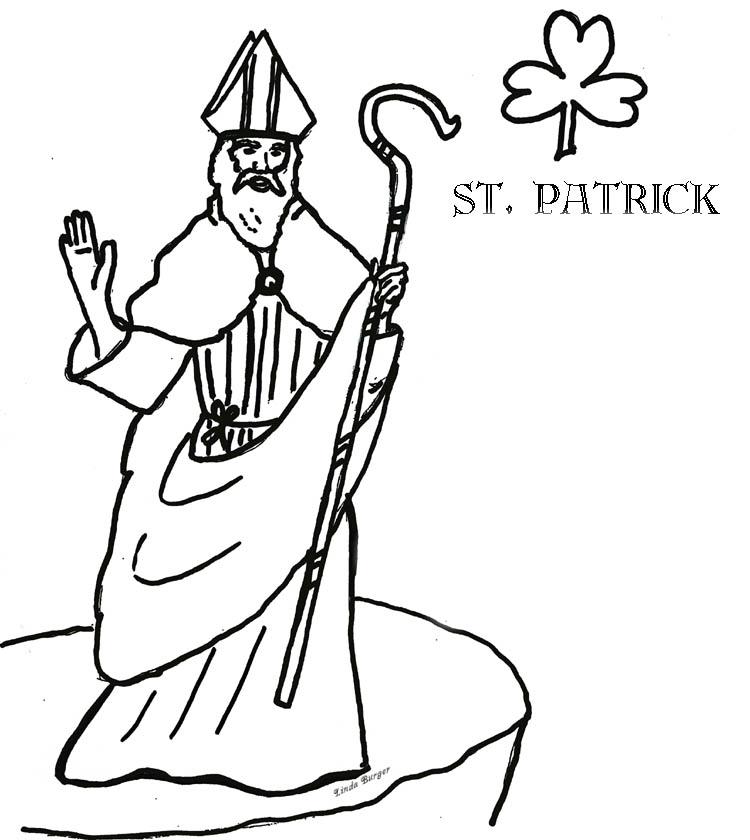 dessin à colorier trefle st patrick