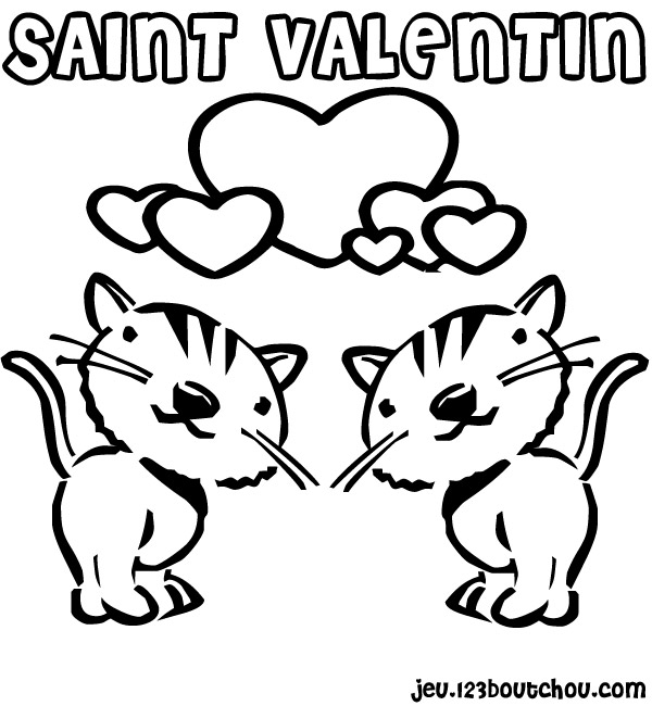 dessin à colorier de carte st valentin