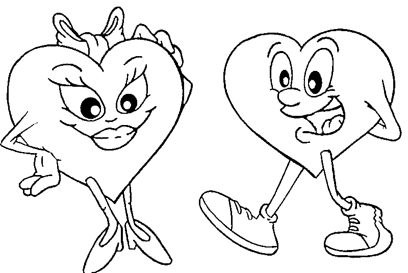 coloriage à dessiner carte st valentin a imprimer