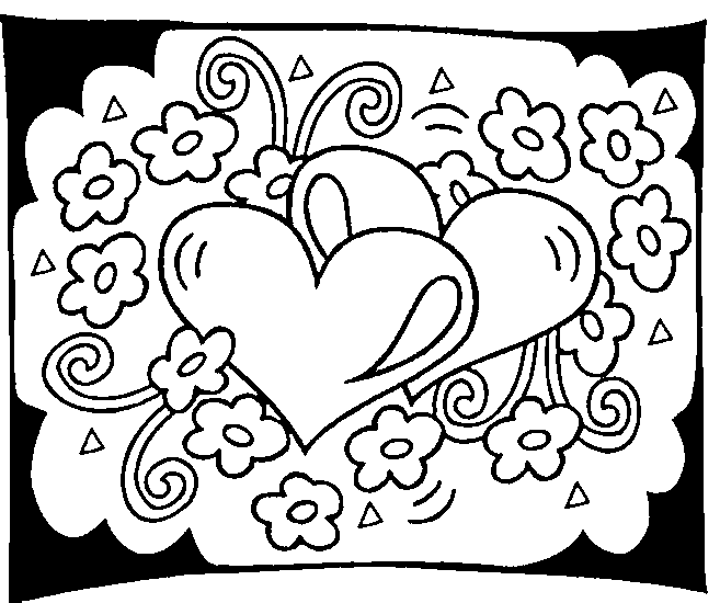 dessin à colorier st valentin en ligne