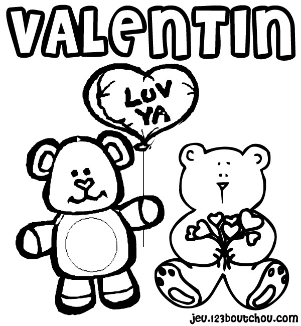 coloriage carte st valentin a imprimer