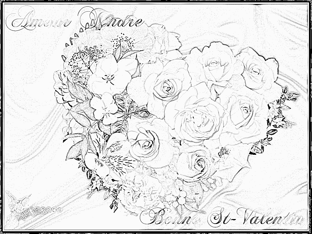 dessin  colorier en ligne gratuit st valentin