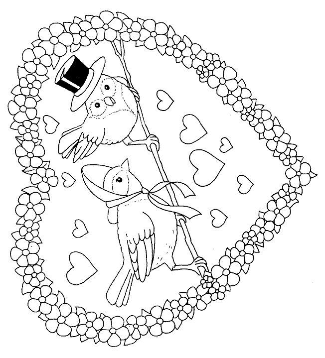 dessin à colorier de la st-valentin de hello kitty