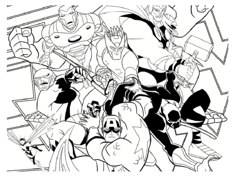19 dessins de coloriage Super H\u00e9ros Avengers \u00e0 imprimer