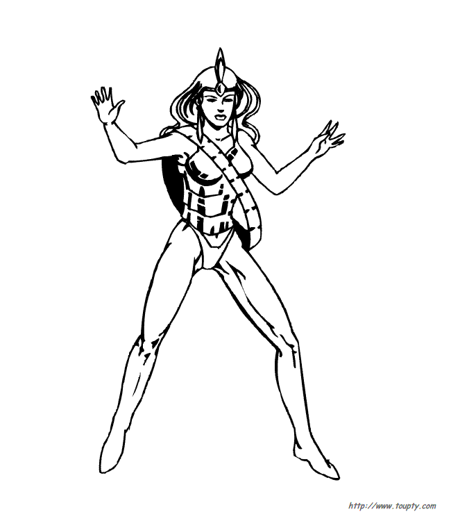 18 dessins de coloriage Super Héros Fille à imprimer coloriage super heros fille