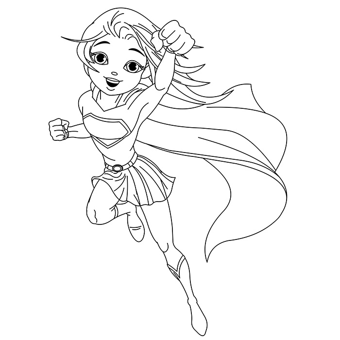 18 dessins de coloriage Super Héros Fille à imprimer