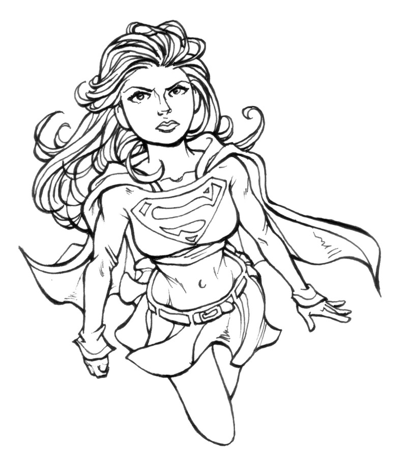coloriage à dessiner supergirl