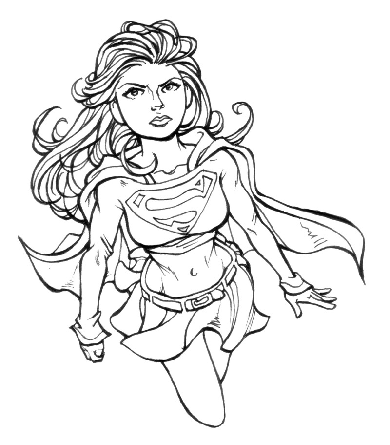 coloriage à dessiner supergirl