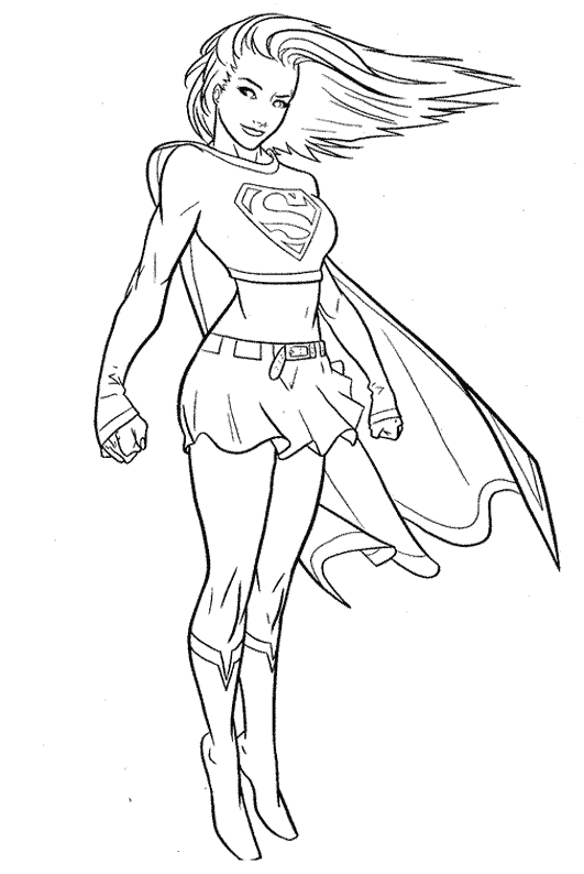 coloriage  dessiner supergirl a imprimer