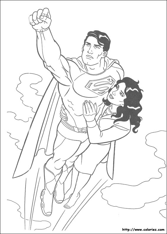 dessin à colorier superman et batman