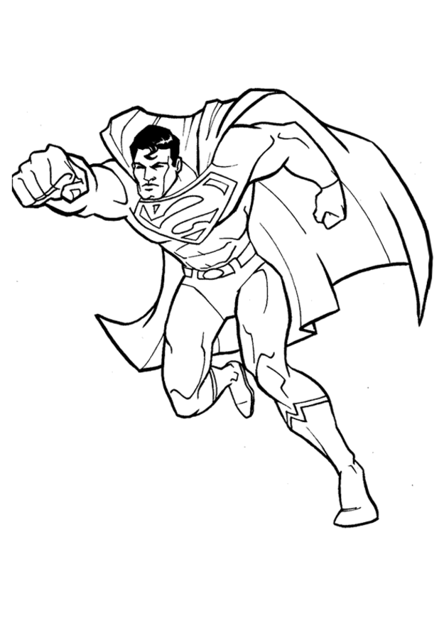 dessin à colorier de superman a imprimer gratuit