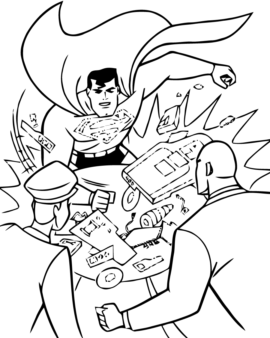 coloriage à dessiner superman batman spiderman